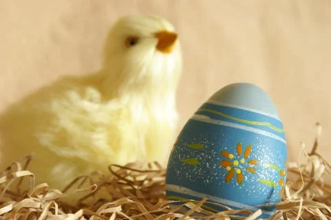Easter Egg and Chick Stock Photos