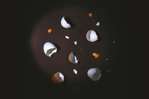 Easter egg and eggshell Stock Photos