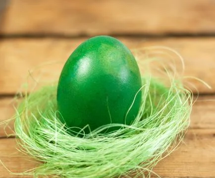 Easter egg and nest Stock Photos