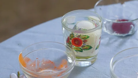 Easter Egg And Paint Stock Footage 128929625