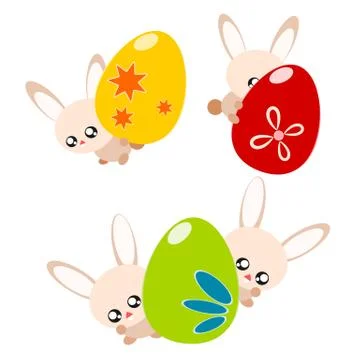 Easter egg and rabbit illustration イラスト素材