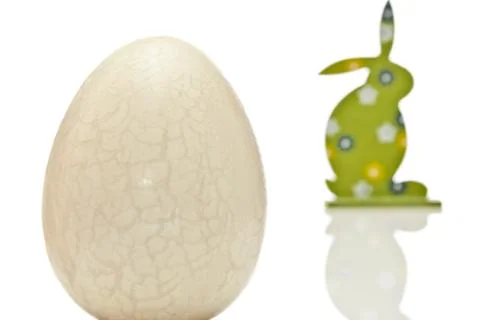 Easter egg and rabbit Stock Photos