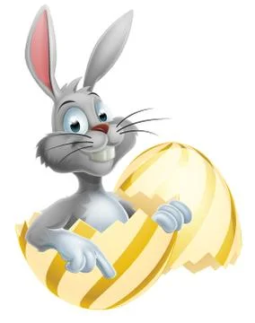 Easter Egg and White Bunny Illustrazione stock