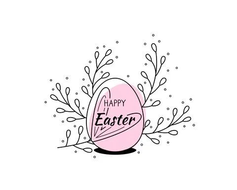 Easter Egg and Willow Branches. Rabbit Ears. Ilustração Stock