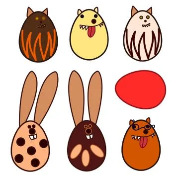 Easter egg animal Stock Illustration