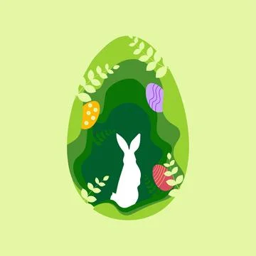 Easter egg application silhouette of a hare rabbit Illustrazione stock