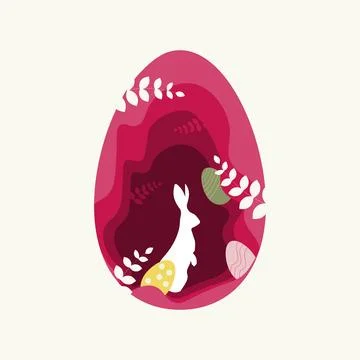 Easter egg application silhouette of a hare rabbit Stock Illustration