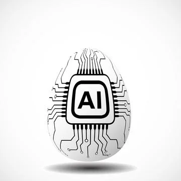 Easter egg of Artificial Intelligence with circuit board. Vector illustration Stock Illustration