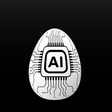 Easter egg of Artificial Intelligence with circuit board. Vector illustration Stock Illustration