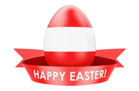 Easter egg with Austrian flag. Happy Easter in Austria concept, 3D rendering Stock Illustration