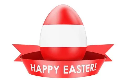 Easter egg with Austrian flag. Happy Easter in Austria concept, 3D renderi... Stock Photos