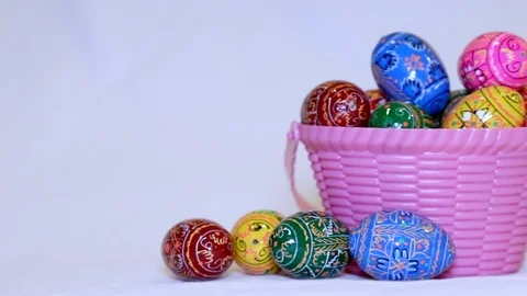 Easter egg basket Stock Footage 86957111