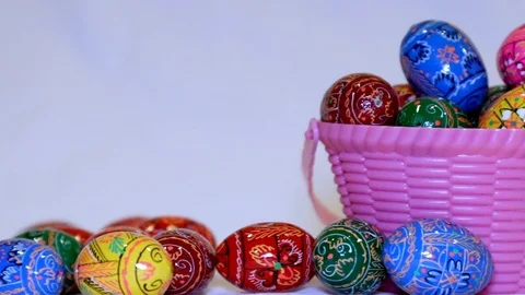 Easter egg basket Stock Footage 86957195