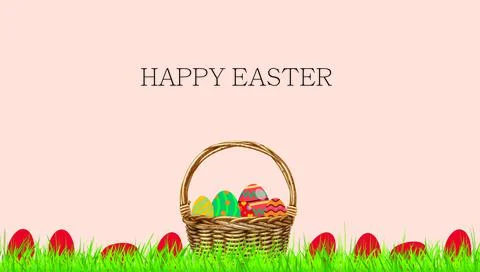 Easter Egg Basket happy easter day イラスト素材