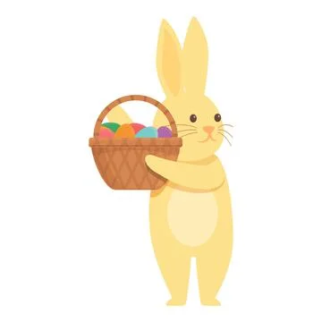 Easter egg basket icon cartoon vector. Animal card Stock Illustration