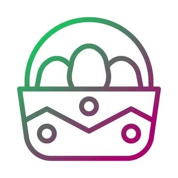 Easter Egg Basket Icon with Gradient Colors Stock Illustration
