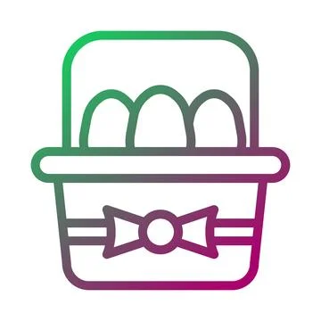 Easter Egg Basket Illustration with Gradient Style Stock Illustration