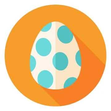 Easter Egg with Big Dots Decor Circle Icon Stock Illustration
