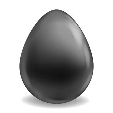 Easter egg black colorful, realistic 3D Stock Illustration