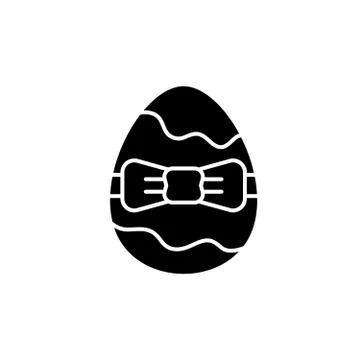 Easter egg black icon, vector sign on isolated background. Easter egg concept Stock Illustration