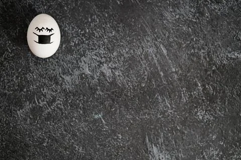 Easter egg on a black marble background Stock-Fotos