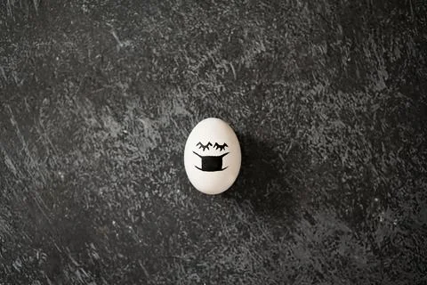 Easter egg on a black marble background Stock Photos