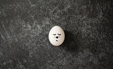 Easter egg on a black marble background Stock Photos