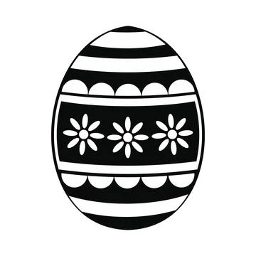Easter egg black simple icon Illustrazione stock