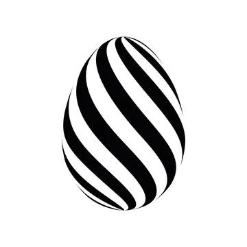 Easter egg - black striped pattern Stock Illustration