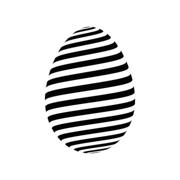 Easter egg - black striped pattern Stockillustratie