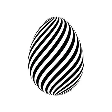 Easter egg - black striped pattern Stock Illustration