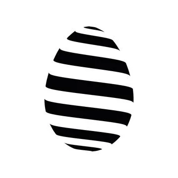 Easter egg - black striped pattern 스톡 일러스트
