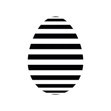 Easter egg - black striped pattern Illustrazione stock