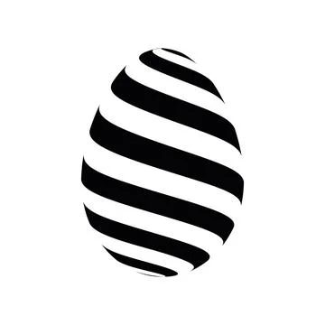 Easter egg - black striped pattern Illustrazione stock