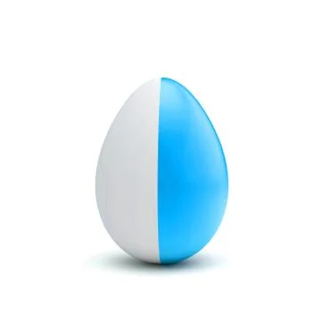 Easter egg with blue and white pattern. 3D Rendering Illustrazione stock