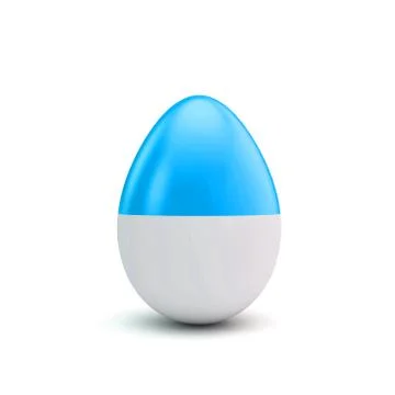 Easter egg with blue and white pattern. 3D Rendering Stock Illustration