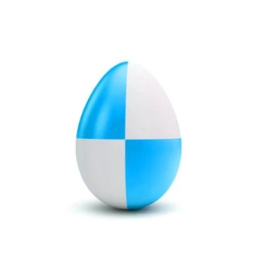 Easter egg with blue and white pattern. 3D Rendering Illustrazione stock
