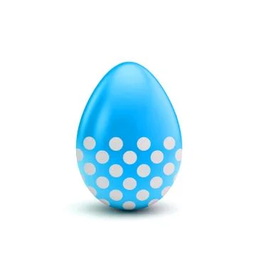Easter egg with blue and white pattern. 3D Rendering Stock Illustration