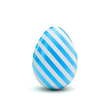Easter egg with blue and white pattern. 3D Rendering イラスト素材