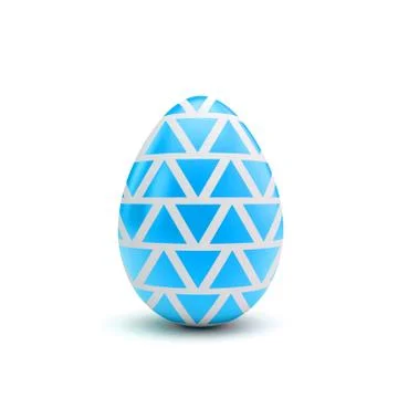 Easter egg with blue and white pattern. 3D Rendering Stock Illustration