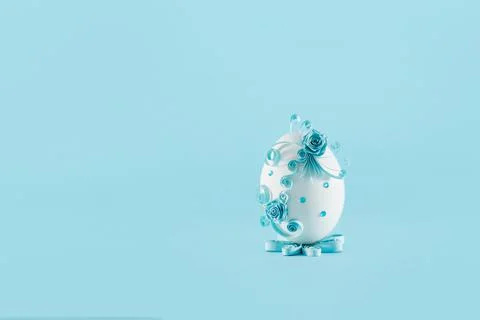 Easter egg on a blue background Stock Photos
