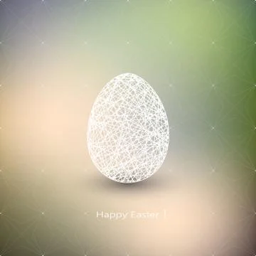Easter egg on blurred background with place for your text Stockillustratie