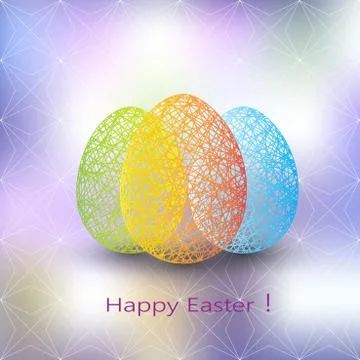 Easter egg on blurred background with place for your text Stockillustratie