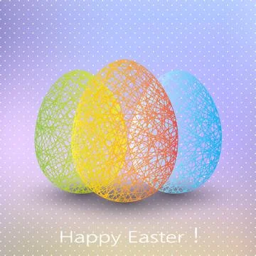 Easter egg on blurred background with place for your text Stockillustratie