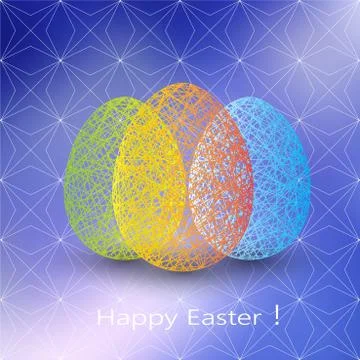 Easter egg on blurred background with place for your text 스톡 일러스트