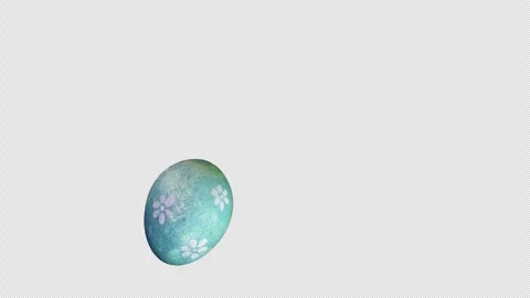 Easter Egg Bouncing Screensaver Cyan Flowers Pattern Alpha Channel 75 Degree Stock Footage 303705654