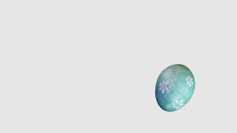 Easter Egg Bouncing Screensaver Cyan Flowers Pattern Alpha Channel 15 Degree Video stock 303705679