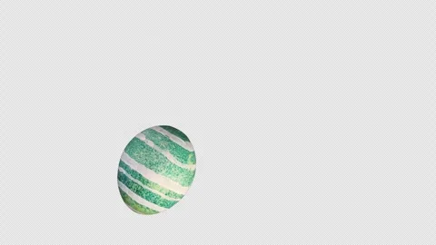 Easter Egg Bouncing Screensaver Green Stripes Pattern Alpha Channel 75 Degre Stock Footage 303705394