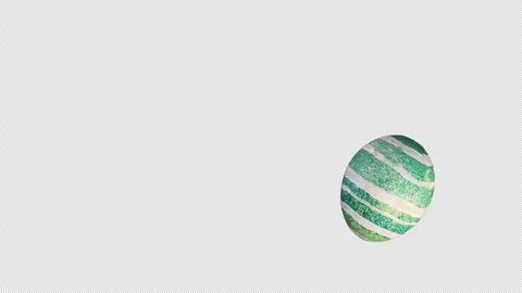 Easter Egg Bouncing Screensaver Green Stripes Pattern Alpha Channel 15 Degre Stock Footage 303705800