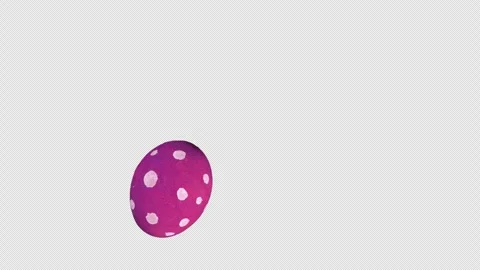 Easter Egg Bouncing Screensaver Pink Dots Pattern Alpha Channel 75 Degree Video stock 303705608